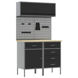 Work Cabinet Set with Drawer with Shelf Manual 5 pcs Black 3321426