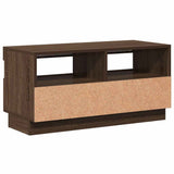 TV Cabinet with LED Lights Brown Oak 80x35x40 cm 815725