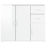 ZNTS Sideboard High Gloss White 91x29.5x75 cm Engineered Wood 823271