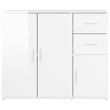 ZNTS Sideboard High Gloss White 91x29.5x75 cm Engineered Wood 823271