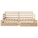 Daybed with Trundle and Drawers without Mattress 80x200 cm 3302173