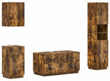 4 Piece Bathroom Cabinet Set HOORN Smoked Oak Engineered Wood 3417959