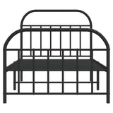 Bed Frame Black Steel Single Bed Frame Rectangular 353648