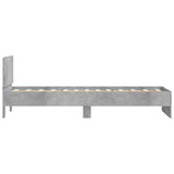 Bed Frame without Mattress with LED Lights Concrete Grey 75x190 cm Small Single 838844