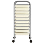 XXL 15-Drawer Mobile Storage Trolley White Plastic 320408