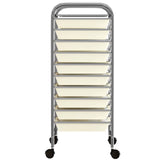 XXL 15-Drawer Mobile Storage Trolley White Plastic 320408