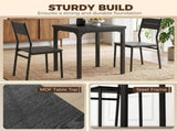 HOMCOM 3 Piece Space-Saving Kitchen Table and Chairs, Dining Table Set for 2 with Metal Legs, Black T3398P548102