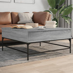 ZNTS Coffee Table Grey Sonoma 95x95x45 cm Engineered Wood and Metal 3217067