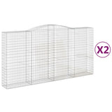 Arched Gabion Baskets 2 pcs 400x50x200/220 cm Galvanised Iron 3147061
