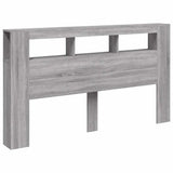 LED Headboard Grey Sonoma 180x18.5x103.5 cm Engineered Wood 837363
