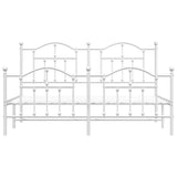 Metal Bed Frame without Mattress with Footboard White 180x200cm 353510