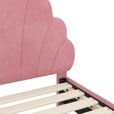 Toddler Bed Frame with Headboard Pink 70 x 140 cm Velvet 42011137