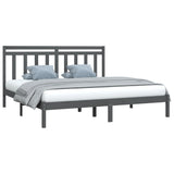 Bed Frame without Mattress Grey 200x200 cm Solid Wood 3105272