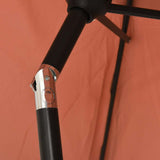 Garden Parasol with LED Lights and Steel Pole 300 cm Terracotta 313757