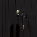 Sliding Door Cabinet Black 90x40x90 cm Steel 336431