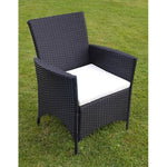 9 Piece Outdoor Dining Set with Cushions Poly Rattan Black 43126