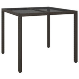 Garden Table Brown 90 x 90 x 75 cm Poly Rattan 362532
