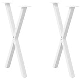 Dining Table Legs X-Shaped 2 pcs White 50x cm Steel 4012909