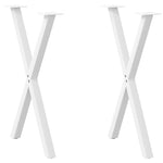 ZNTS Dining Table Legs X-Shaped 2 pcs White 50x cm Steel 4012909