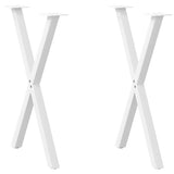 ZNTS Dining Table Legs X-Shaped 2 pcs White 50x cm Steel 4012909