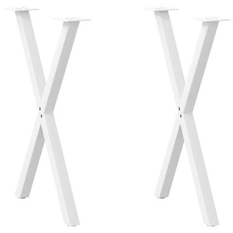 ZNTS Dining Table Legs X-Shaped 2 pcs White 50x cm Steel 4012909