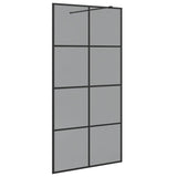 Walk-in Shower Wall Black 100 x 195 cm Tempered Glass 42022049