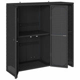 Storage Cabinet with Shelf Black 100 x 36 x 102 cm Rattan 4103821