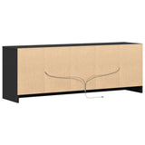TV Cabinet with LED Black 139.5x34x50 cm Engineered Wood 852195