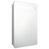 LED Bathroom Mirror Cabinet Concrete Grey 60x11x80 cm 326502