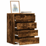 Corner Chest of Drawers Smoked Oak 60x41x76 cm Engineered Wood 852874