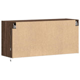 TV Wall Cabinet with LED Lights Brown Oak 100x31x45 cm 852298
