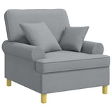 XL Armchair with Cushions Light Grey Fabric 42043483