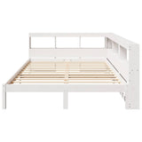 Bookcase Bed without Mattress White 135x190 cm Solid Wood Pine 3324333