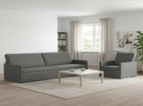 Sofa Set 2 pcs Dark Grey Fabric 3433177