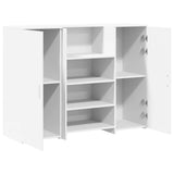 Reception Desk White 135x50x103.5 cm Engineered Wood 3324187