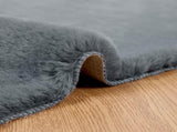 Faux Rabbit Fur Rug Olite Anthracite 100 x 200 cm Polyester 42021767
