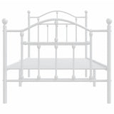 Metal Bed Frame without Mattress with Footboard White 90x190cm 353498