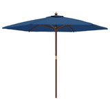 Garden Parasol with Wooden Pole Azure Blue 299x240 cm 363174