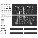 Garden Gate with Lock Black 110 x 105 cm Powder-Coated Steel 42015894