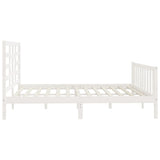 Bed Frame without Mattress White 200x200 cm Solid Wood Pine 3107634