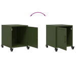 ZNTS Bedside Cabinets 2 pcs Olive Green 36x39x43.5 cm Steel 846623