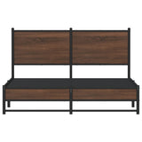 Metal Bed Frame without Mattress Brown Oak 140x190 cm 4007940