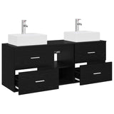 Bathroom Cabinet Set 3 pcs Black 49.5 x 41 x 62.5 cm 3405836