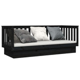 Day Bed without Mattress Black 90x190 cm Single Solid Wood Pine 821583
