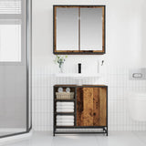 Bathroom Furniture Set with Door 2 pcs Old Wood Engineered Wood 3402402