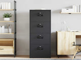 File Cabinet Black 45.5 x 42 x 139 cm Cold-Rolled Steel 891622