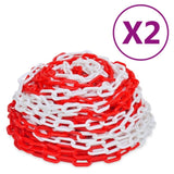 Warning Chains 2 pcs Red and White Plastic 30 m 3057524