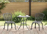 Garden Bistro Set 3 pcs Black Aluminium 42002383
