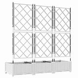 Garden Planter 3 pcs White 120 x 40 x 125.5 cm Plastic 42002907