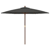 Garden Parasol with Wooden Pole Anthracite 299x240 cm 363169